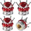 4 шт. колпачки для вентилей шин Crown, блестящие, со стразами, универсальные, хромированные, с короной, автомобильные колпачки для шин, чехлы, автомобильные аксессуары