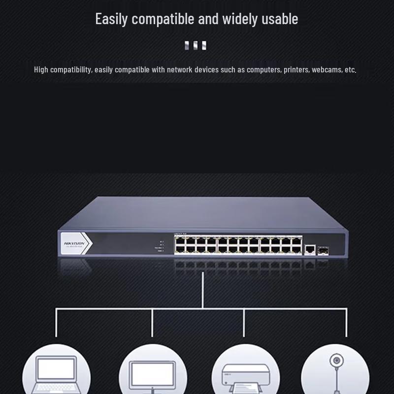 HIKVISION 16-Port Gigabit High-Power PoE Switch CN plug (adapter included)