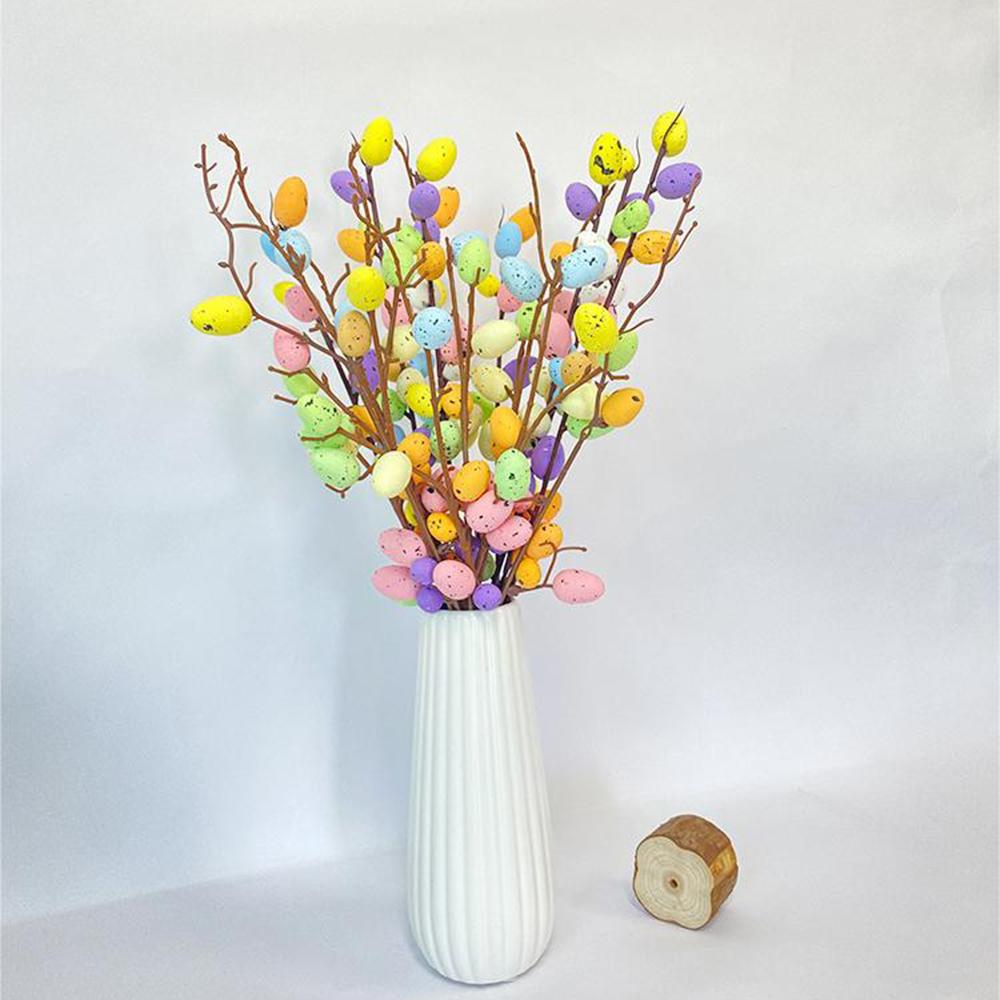 1PC Easter Eggs Branch Tree Foam Painting Easter Decoration for Easter Branch DIY Flower Arrangements Easter Desktop Decoration