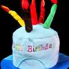 Happy Birthday Cake Hat Cute Fabric Birthday Hat with Plush Candles for Unisex Adult Party Novelty Decorations