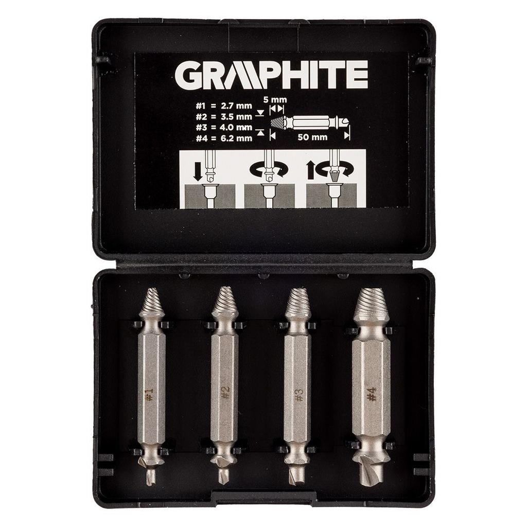 Double-Ended Screws Or Damaged Sockets Extractors Set Of 4 - T 54T429