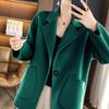 Winter Wool Coat for Women Loose Fit Tweed Jacket Oversized Warm Outerwear