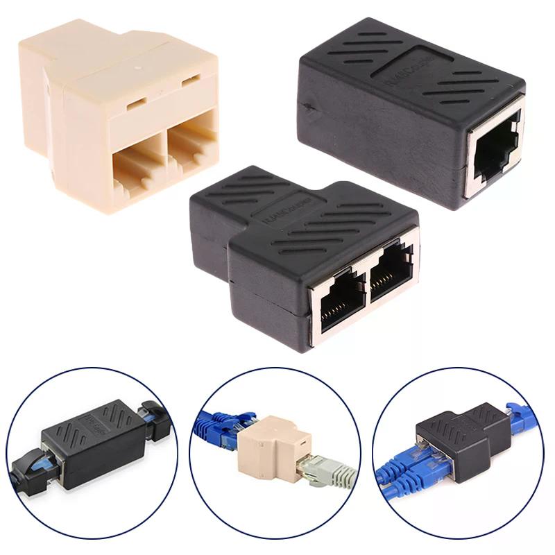 Разветвитель Сетевого Кабеля Ethernet RJ45 8-контактный 1 в 2, Соединитель-разветвитель, Удлинитель-адаптер разъема RJ45 Cat5/Cat6