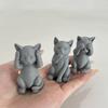 Yousheng 3D Printed Cat Figurine Kittens Hear Speak See No Evil Statue Miniature Cat Ornament Cat Lover Gift for Desk Shelf Cabinet Decoration