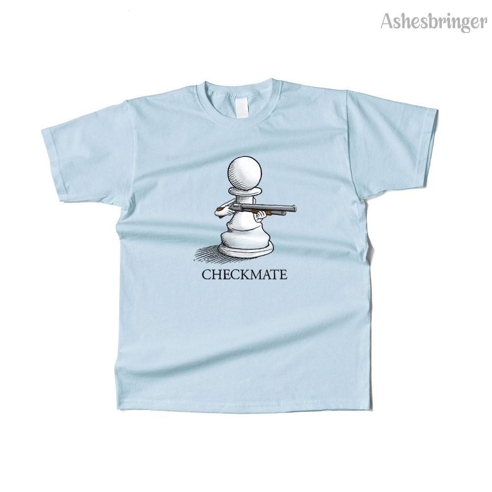 Mens Cotton Checkmate Graphic Chess Funny T Shirt Street Casual Style Tee for Men and Women
