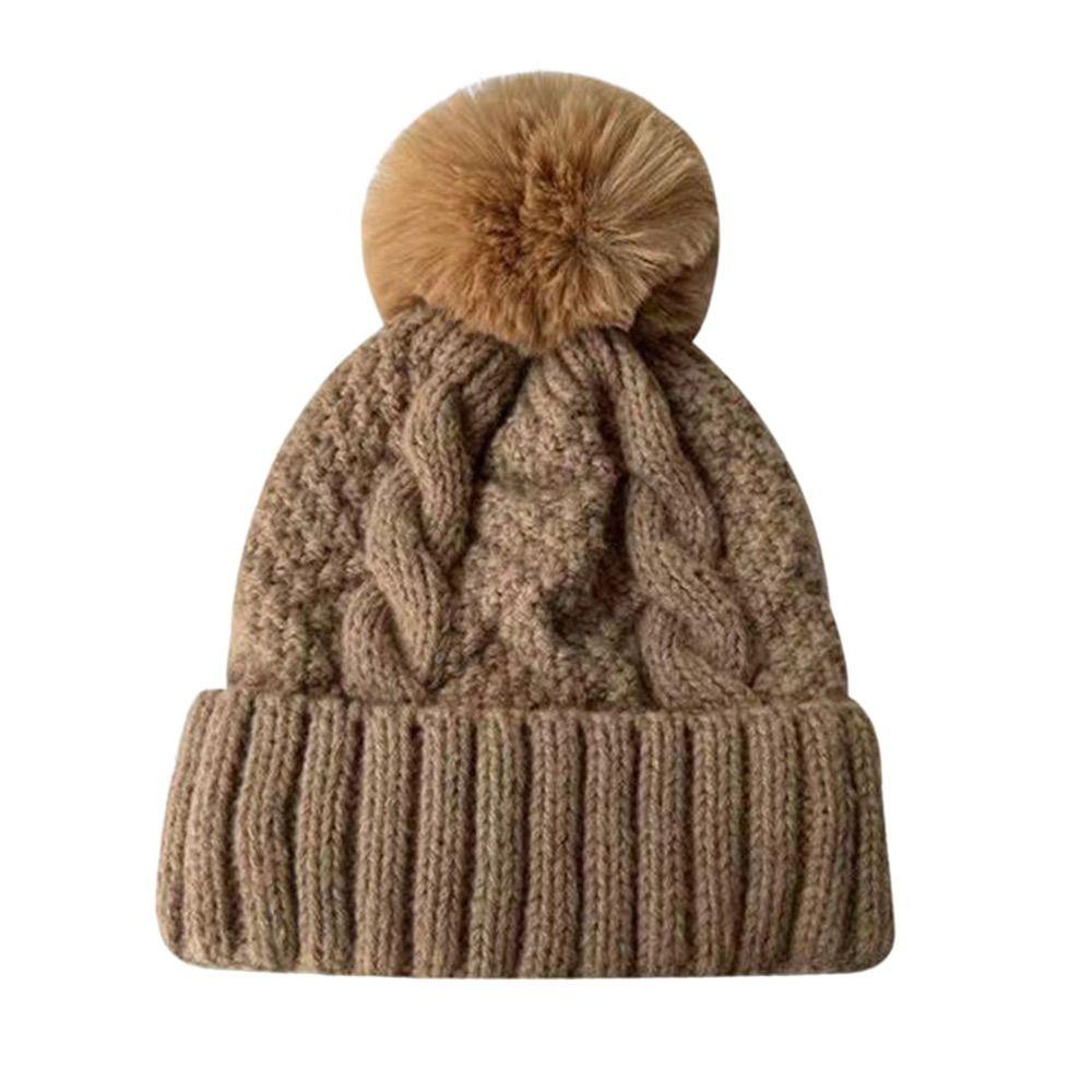 Однотонные вязаные шапки, утолщенные шапки-бини, повседневная шерстяная шапка, женская