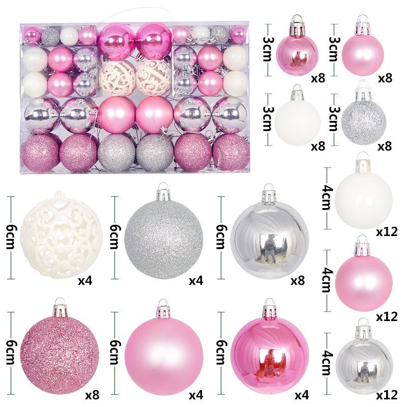 100pcs 3/4/6cm Christmas Ball Set Delicate Shatterproof Christmas Tree Decoration Pendant Painted Waterproof Electroplated Ball
