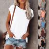 Футболка однотонная, свободная, женская, на одно плечо, с коротким рукавом, блузка для