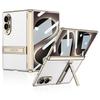 Magnetic Hinge Leather-Feel PC Case With Kickstand Galaxy Z Fold8 - Shockproof Protective Cover