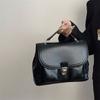 Большая вместимость почтальона портфель женский новый корейский версия ретро мягкая кожаная докторская сумка роскошный простой черный кроссбоди сумка
