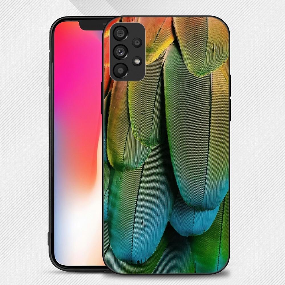 Multicolored Feathers Phone Case For Samsung Galaxy S22 S23 Ultra S21 S20 FE Plus Note 20 Soft Cover