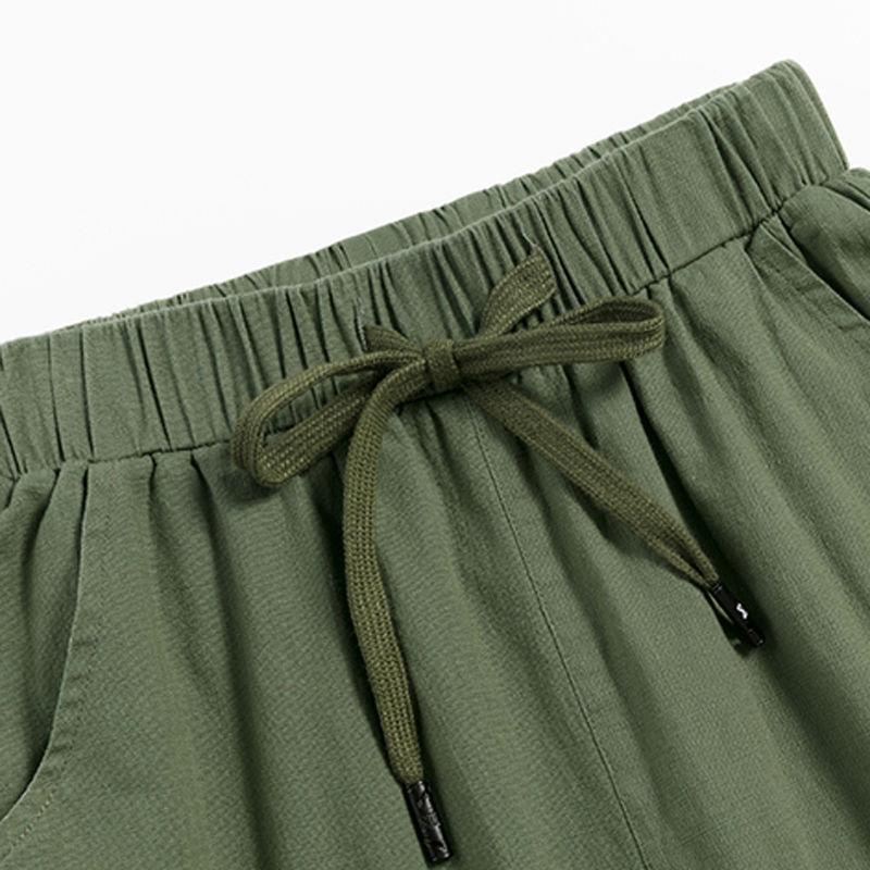 2026 Women's Thin Cotton-Linen Pants, High-Waisted, Loose-Fit, Cuffed, Nine-Quarter Length, Casual Harem Pants