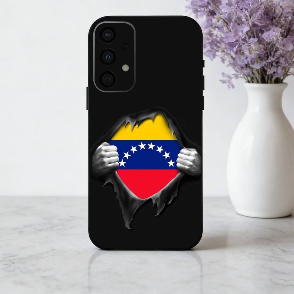 V-Венесуэла-A F-Флаг-G Чехол для телефона Samsung Galaxy A73,A72,A71,A70,A53,A52,A51,Мягкий силиконовый черный чехол