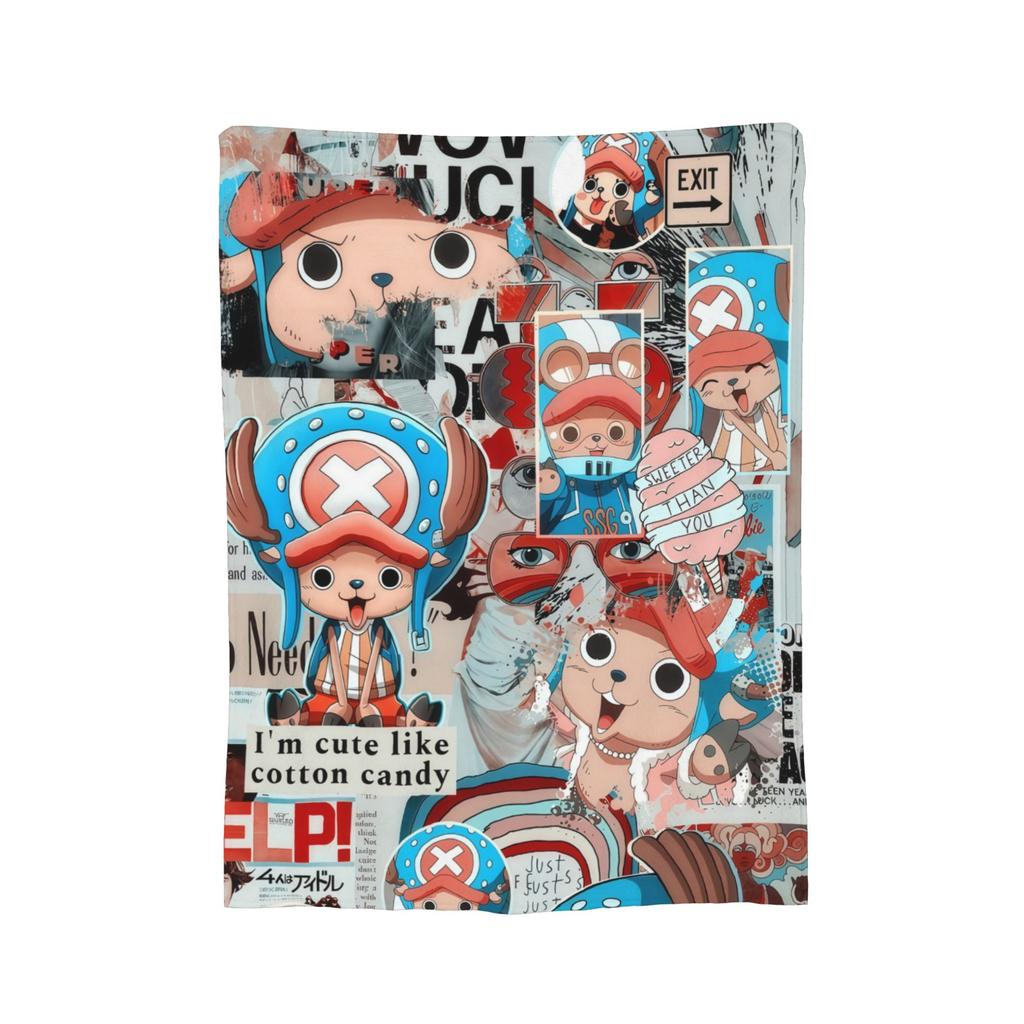 One Piece Tony Tony Chopper Anime Blanket Flannel Autumn/Winter Portable Soft Throw Blanket for Home Couch Bedspread