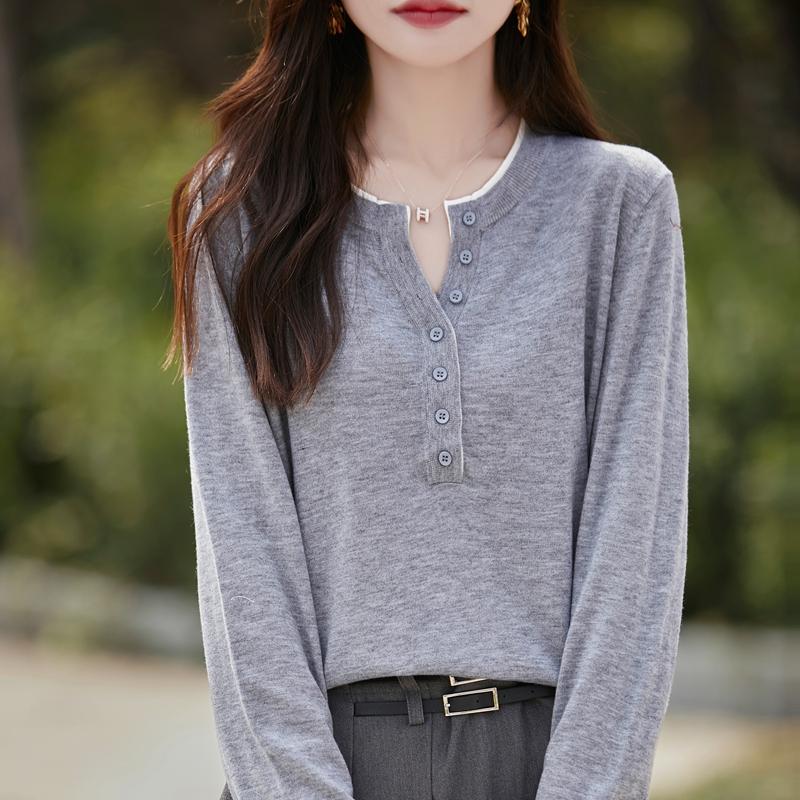 Женский кашемировый свитер Qinghe Cashmere 50% шерсть 50% шелк Женский осенне-зимний кашемировый пуловер Мягкий и теплый