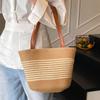 2025 летняя новая полосатая большая соломенная сумка-тоут сумка через плечо женская сумка для пляжа на берегу моря