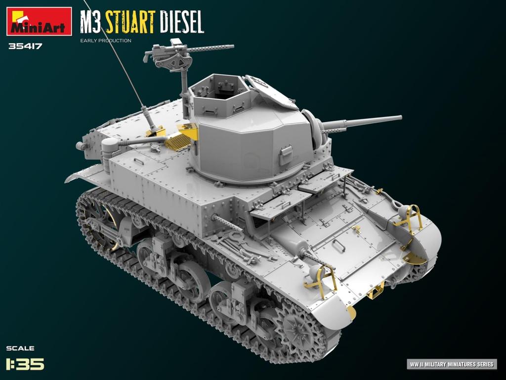 MiniArt M3 Stuart Early Diesel Plastic Model Kit MA35417 1/35 (Tank)