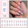 Reusable Press-On Nails With Cat Eye Effect Gradient Design Women Sweet Chic Style Wearable Nail Tips