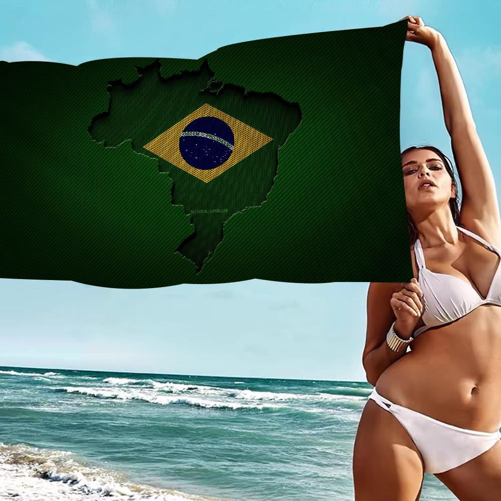 Brazil Brazilian Flag Big Microfiber Beach Towels Quick Dry Towel Sand Beach Towels Pool Towel For Travel Swim Pool Yoga
