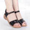 Mom Sandals Women's Summer 2025 New Wedge Heel Comfortable Flat Bottom Middle-aged and Elderly Soft Sole Middle-aged Women's Sandals