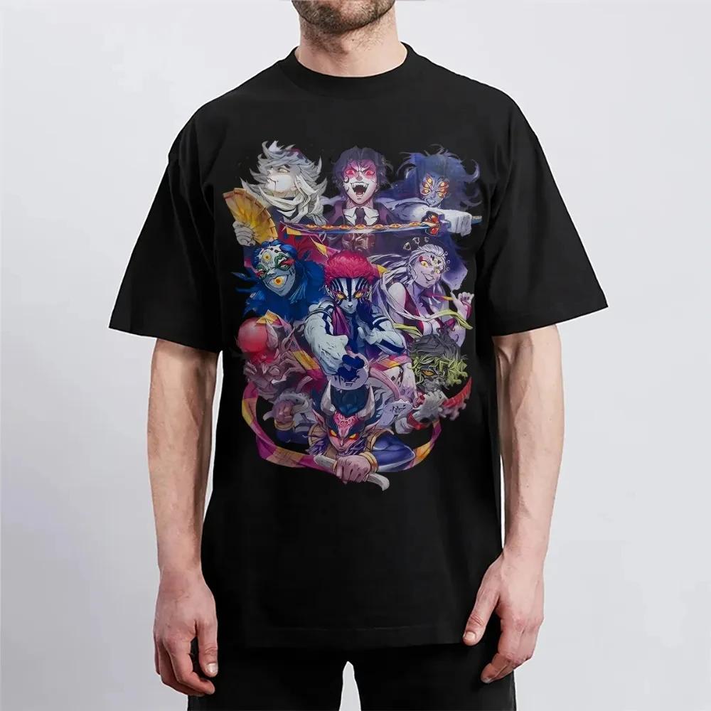 Hot Sale Anime Peripherals Demon Slayer Manga Graphic Print Short-sleeved Men Women Cotton Comfortable Soft  Loose Casual Oversized Top Summer New Tee