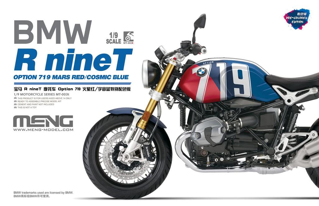 Meng Model Scale BMW R nineT Option 719 Multicolor Plastic Model Kit 1/9 MMT-003T