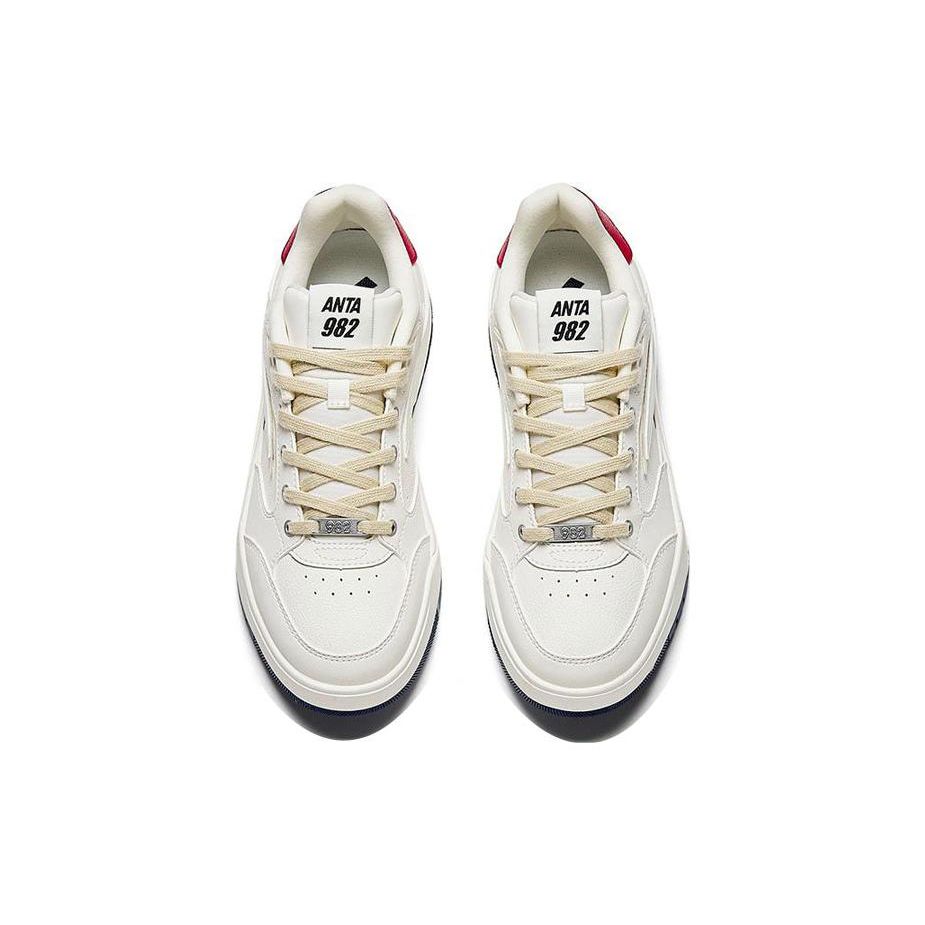 Anta Удобные универсальные легкие низкие кроссовки для скейтбординга женские кроссовки белые красные 122348067-3