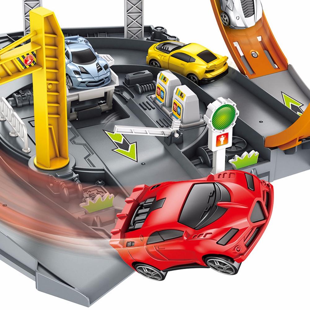 Rotate The Tracking Bounce Car Diy Tracks Parking Lot For Children Assembly Car Track Educational Toys For Boys Children's