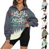 Рождественская женская мода с длинным рукавом и принтом на молнии свитшот