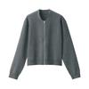 MUJI Milan Rib Knit Dark Size S Women's Blouson, BA1P0A4A, Gray,