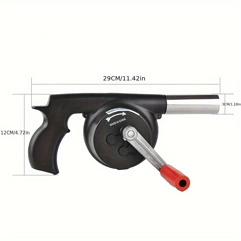 Portable Hand Crank BBQ Blower Fan , Ergonomic Air Blower with Detachable Handle, Compact Lightweight Design for Grill