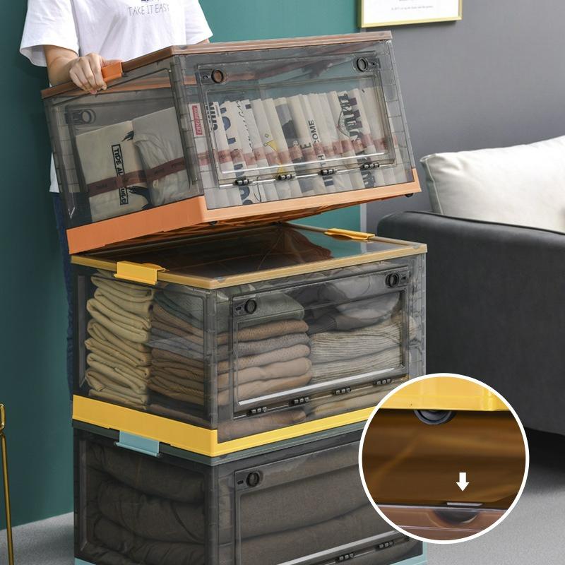 Book Storage Box Foldable Student Book Box Dormitory Book Sorting Box Transparent Household Storage Book Box
