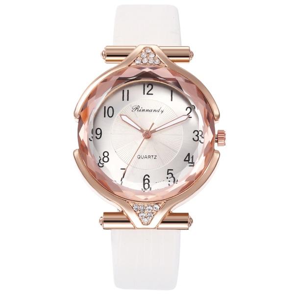 Минималистичные кожаные часы для женщин, повседневное платье, кварцевые часы, женские кристаллы, элегантные наручные часы