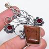 Подвеска из натурального красного дерева, обсидиана, граната, стерлингового серебра 925 пробы, 3,15 дюйма, g1g93