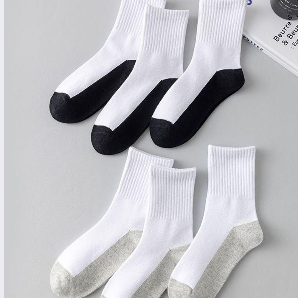 1 Pair Grey Black Sole Children White Socks Solid Color Baby Hosiery Comfortable Sport Socks Spring