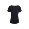 Under Armour Wordmark Casual Sports Breathable Printed Short Sleeve Drop Shoulder T-Shirt Women T-Shirts Black 1366132-001