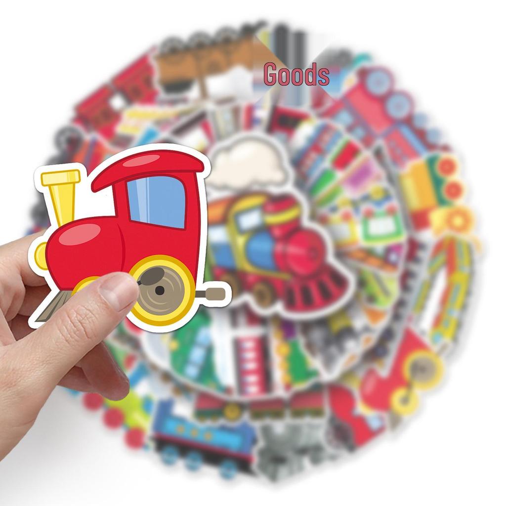 Набор из 50 водонепроницаемых мультяшных стикеров с граффити на тему поездов для детей - DIY украшение для мобильного телефона и чемодана