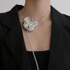 Rose Flower Pull-out Adjustable Necklace Fashion Style Temperament Collarbone Chain Niche Cold Style Necklace Jewelry Women