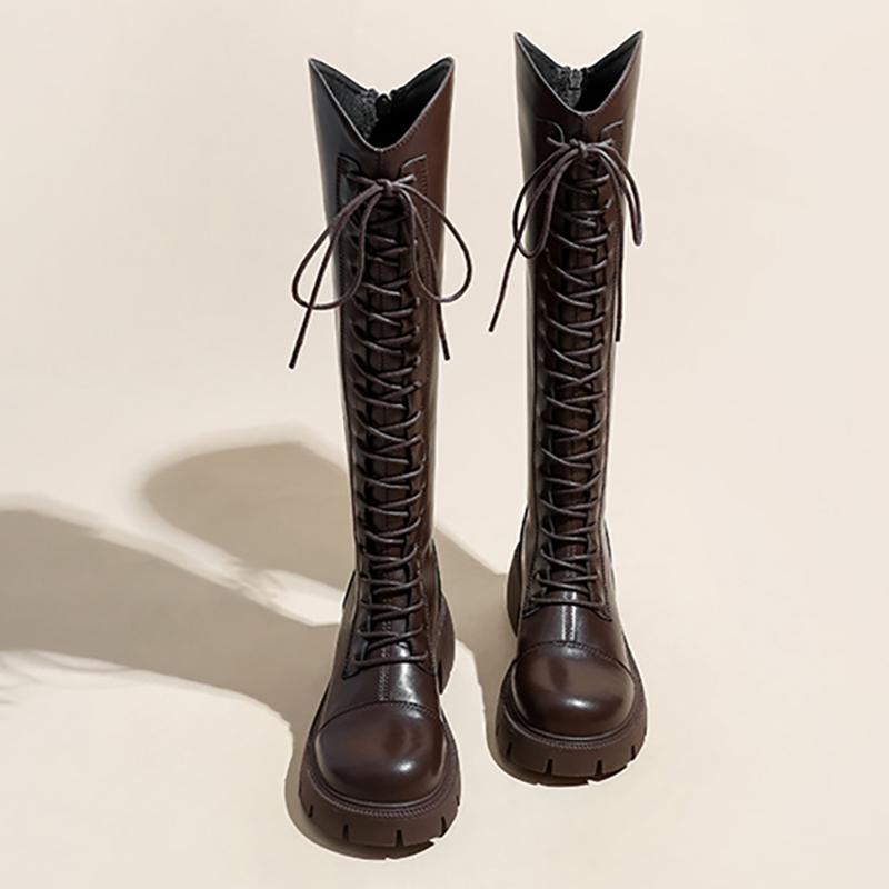 Новые женские утягивающие длинные сапоги, модные туфли на шнуровке, осенне-зимние женские элегантные рыцарские сапоги до колена