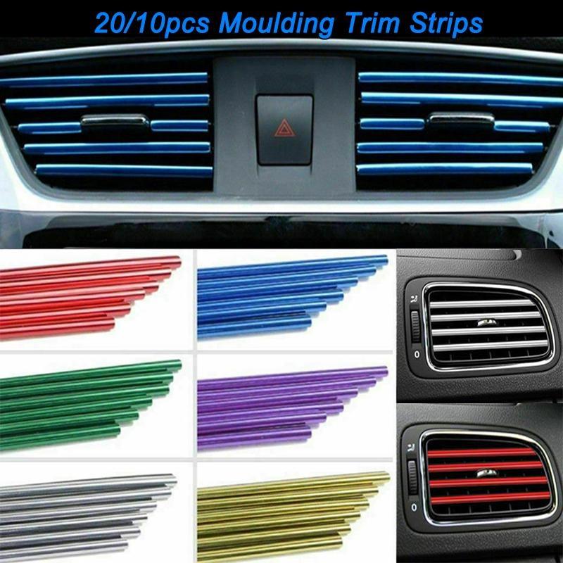 10 шт., вентиляционная решетка, переключатель, обод, наклейка, U-образный стиль, декоративная полоса для кондиционера, интерьер, экстерьер, сделай сам, стайлинг автомобиля