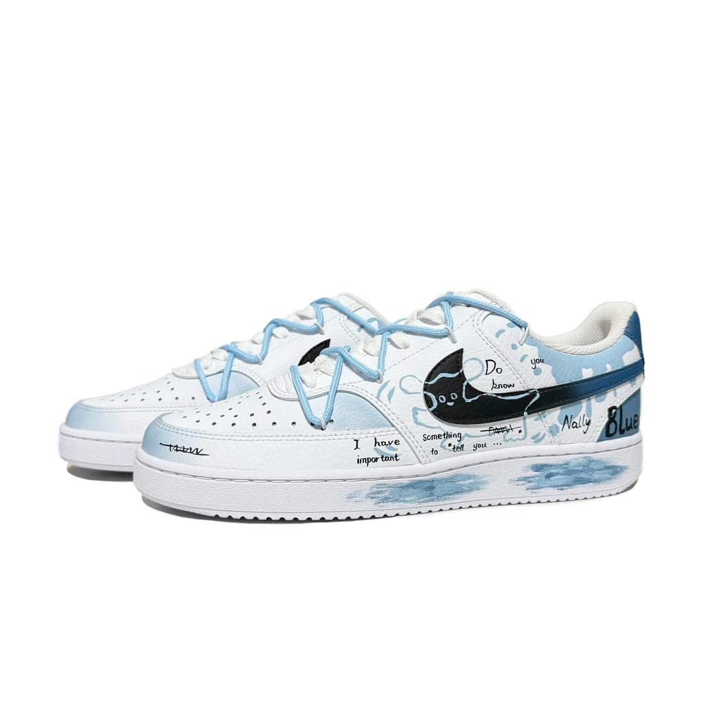 Nike Court Vision 1 Tylend Сказочные Устойчивые к истиранию Низкие Кеды для Скейтборда Унисекс Синий Белый CD5463-101(Команда61-)