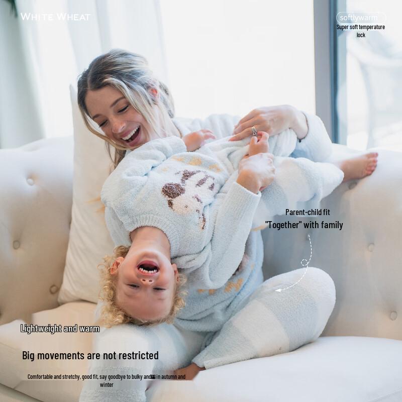 Зимний комплект для детей из белой пшеницы, полубархатный