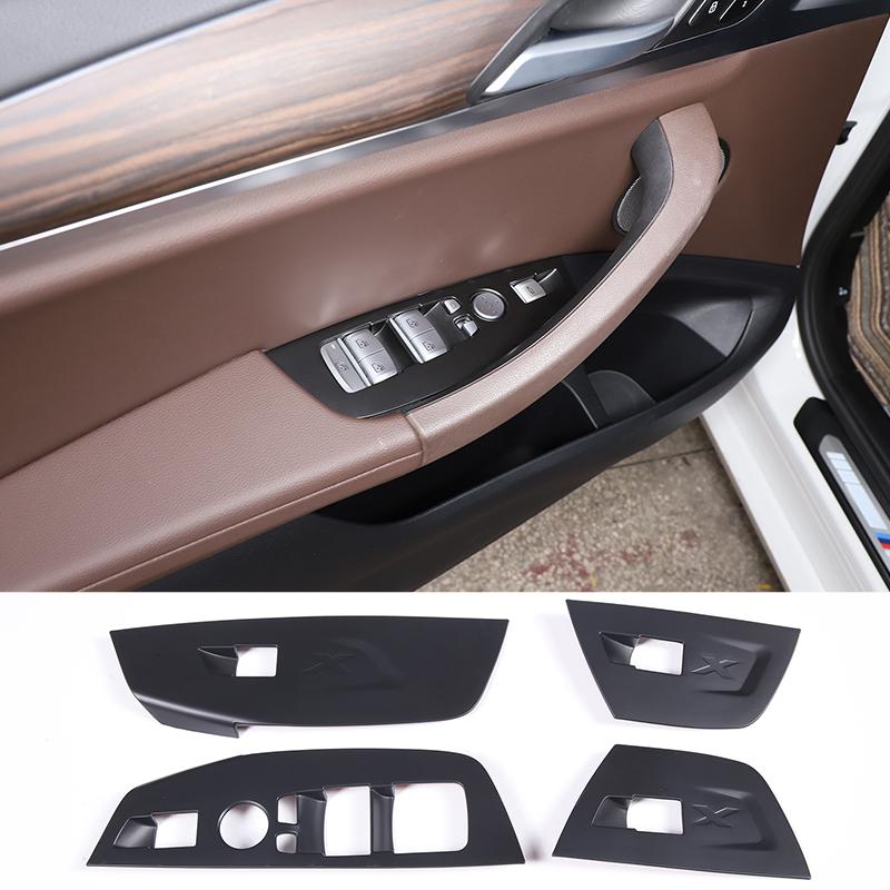 Наклейка с отделкой рамки кнопок подъема стекла окна автомобиля в стиле карбонового волокна для BMW X3 X4 G01 G02 2018    Автомобиль