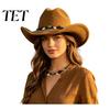 Retro Jazz Hat for Women Wool Felt Fedora, Unisex Western Cowboy Hat, Wide Brim Casual Party Fedora Cowgirl Men Autumn Winter Blend