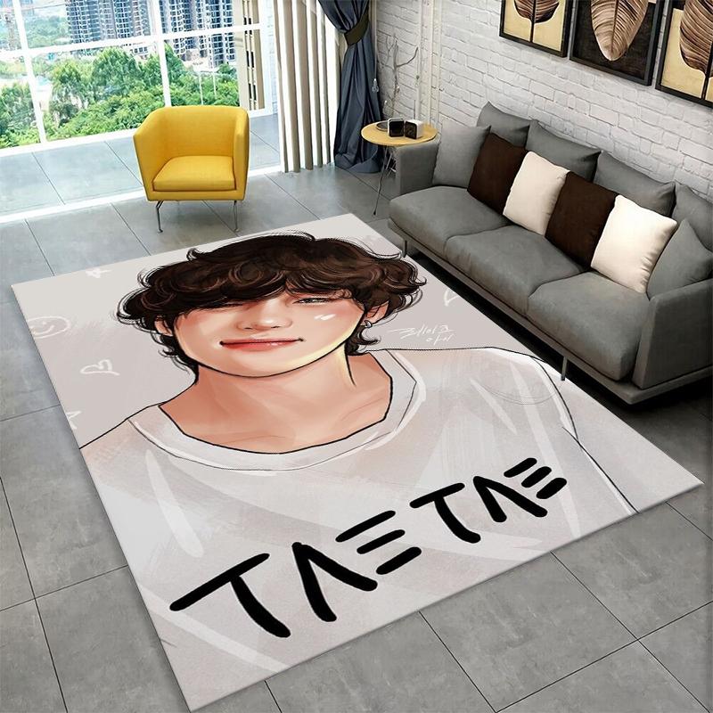 Kpop B-BTS Ким Тэ Хён V Ковер для Игровой Комнаты, Спальни, Гостиной, Дивана, Домашнего Декора, Детский Ковер Нескользящий Коврик для Пола Подарок