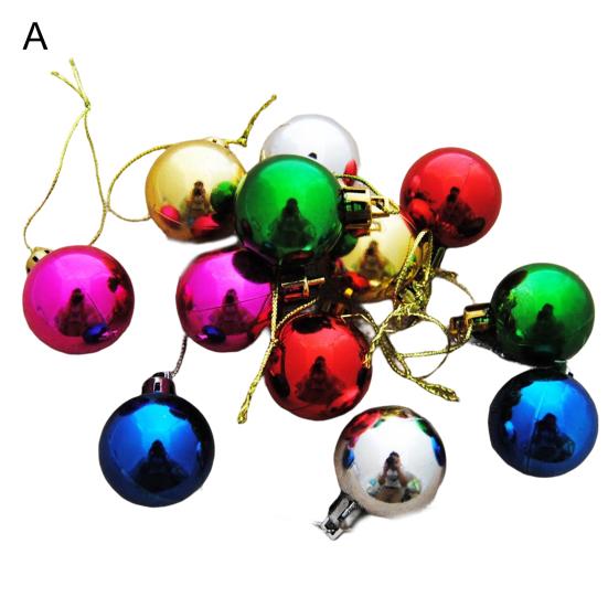 12 шт. 3 см Рождественская елка Цветной шар Небьющийся Разные стили Гальваническое покрытие Яркий цвет Высокий глянец Фестиваль Мини Рождественская вечеринка Декор Подвесной