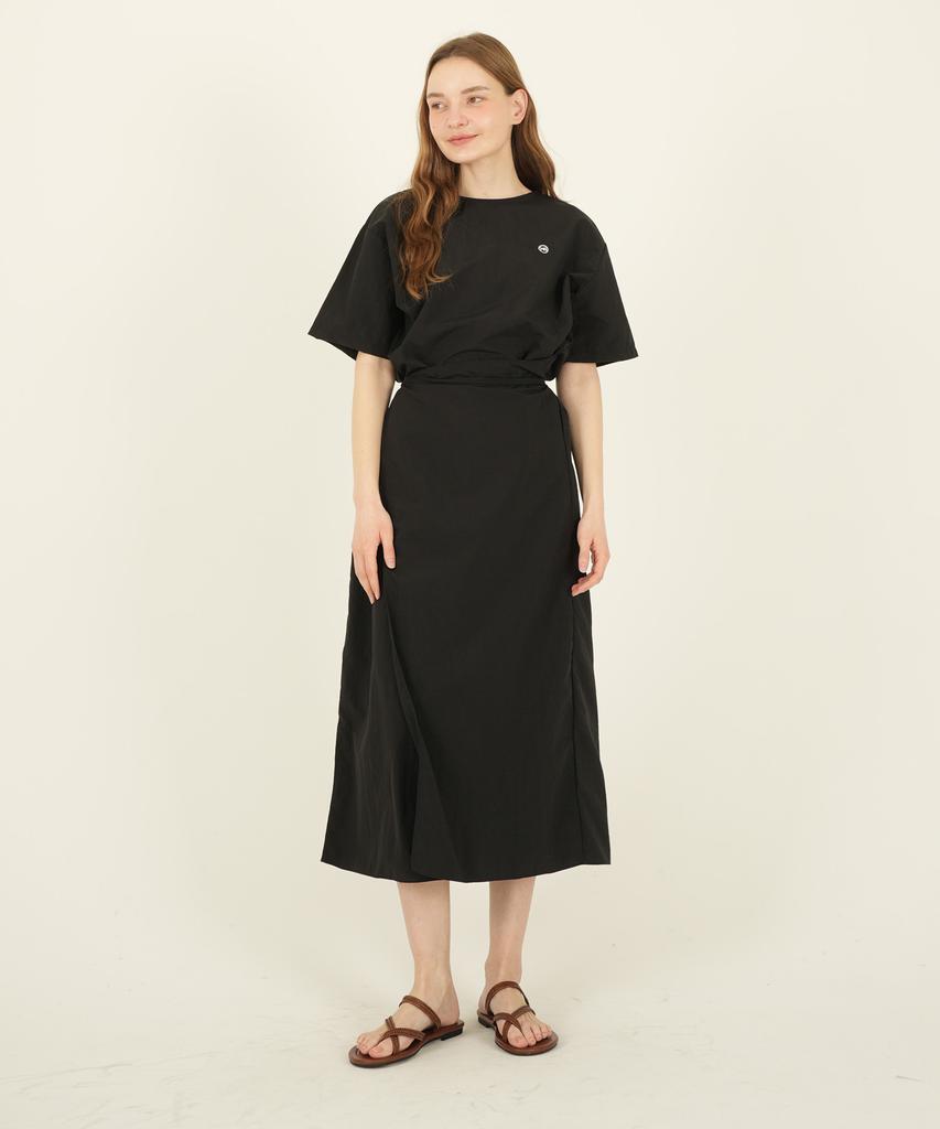 A Bon Nylon Wrap Dress Black