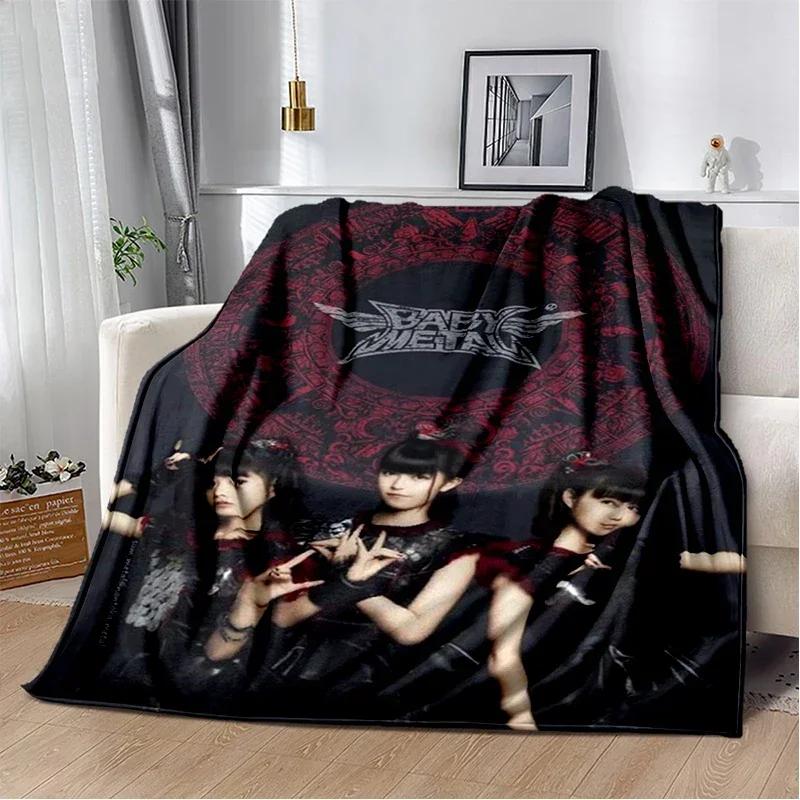 Теплый печатный плед Babymetal, плед для дивана в офисе, многофункциональный домашний плед из фланели