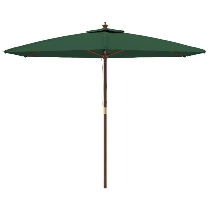 VidaXL Garden Parasol with Green Wooden Pole 299x240 Cm 363168