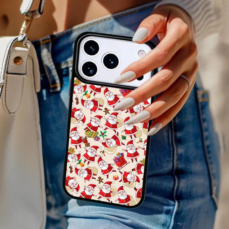 Рождественский Чехол для Телефона Санта-Клаус Для iPhone 17 Air 14 15 13 12 Max Чехол Для Apple 14 15 16 16e 11 Pro Max Plus Coque